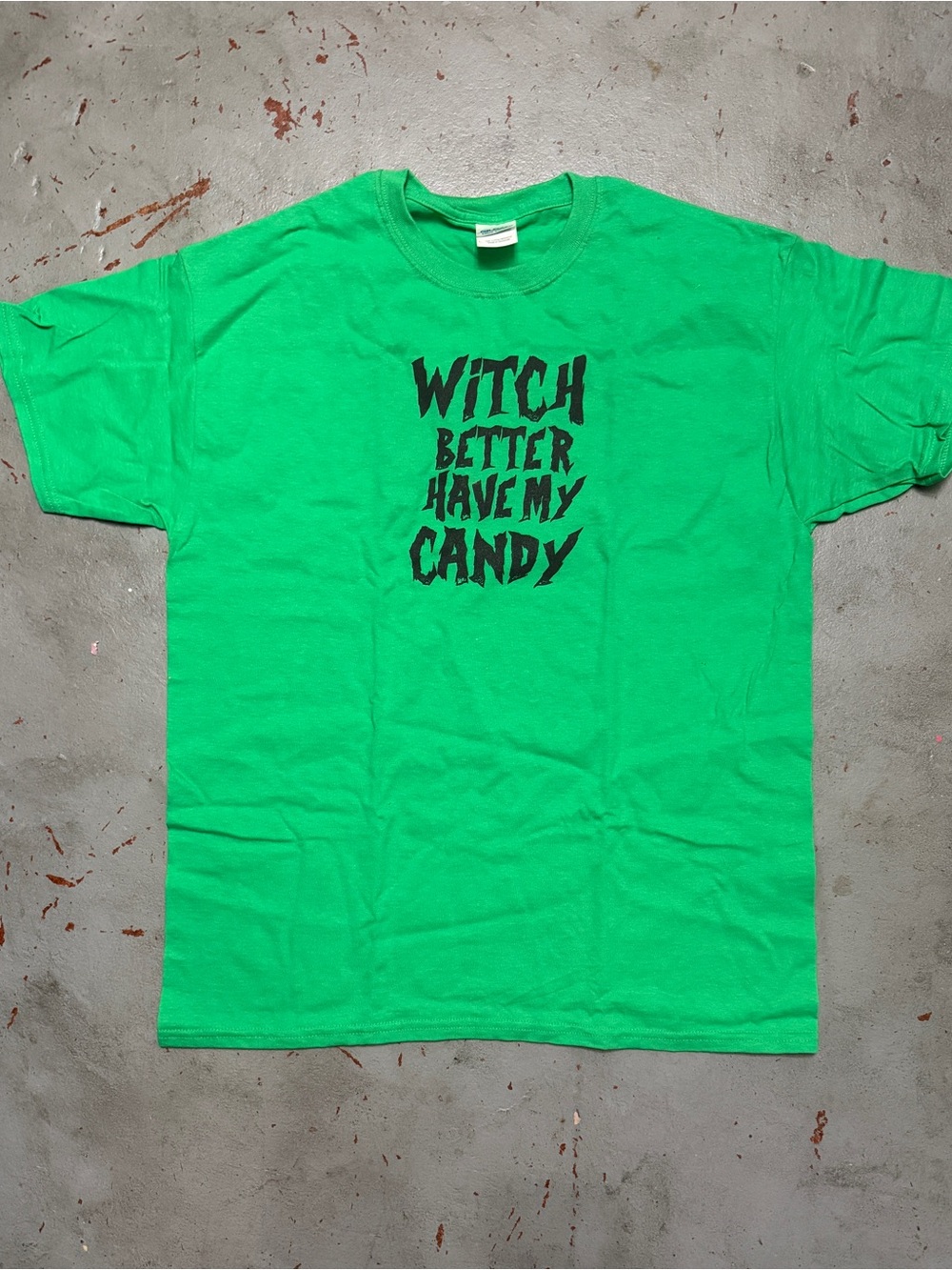 Witch Better Have My Candy Graphic Tee - Green size large new t-shirt